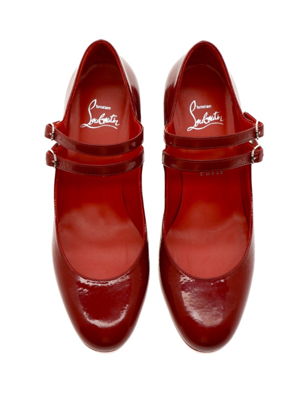Christian Louboutin Miss Jane 55 Crinkled Red Leather Size 37 New - Picture 7 of 9